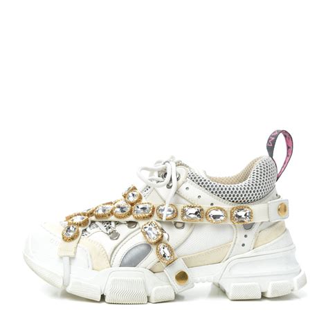 gucci sega jewel shoes|Gucci flashtrek with crystals white.